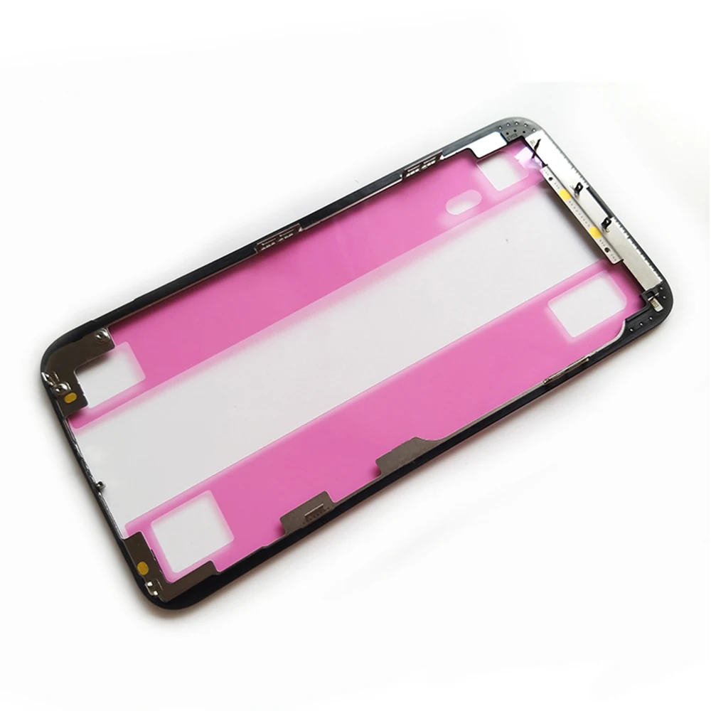 For iPhone 11Pro XS MAX X LCD Screen Bezel Frame Touch Display Middle Housings With Adhesive Real Gold Mobile Phone Repair Parts