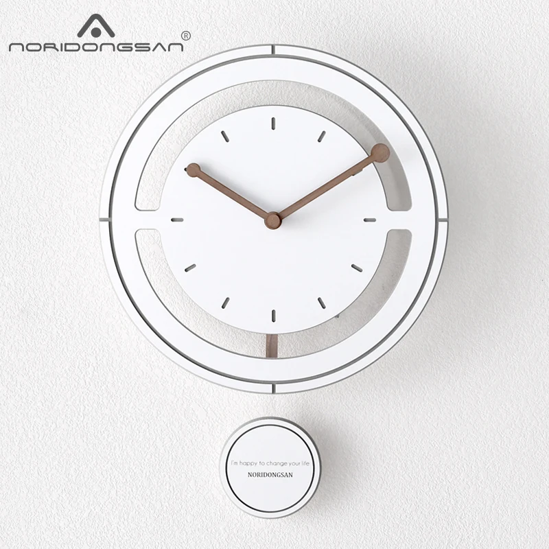 

Nordic Simple Pendulum Wall Clock Modern Living Room Creative Simple Minimalist Art Bedroom Clock Mute Home Decoration C6T