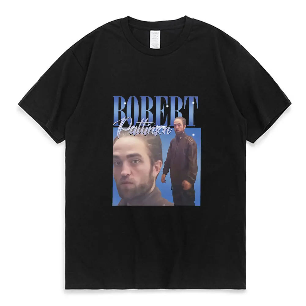 

Funny Robert Pattinson Standing Meme T Shirt Men summer Cotton Tees Tops Rob tshirts Short Sleeved Fashion Unisex T-shirt Merch