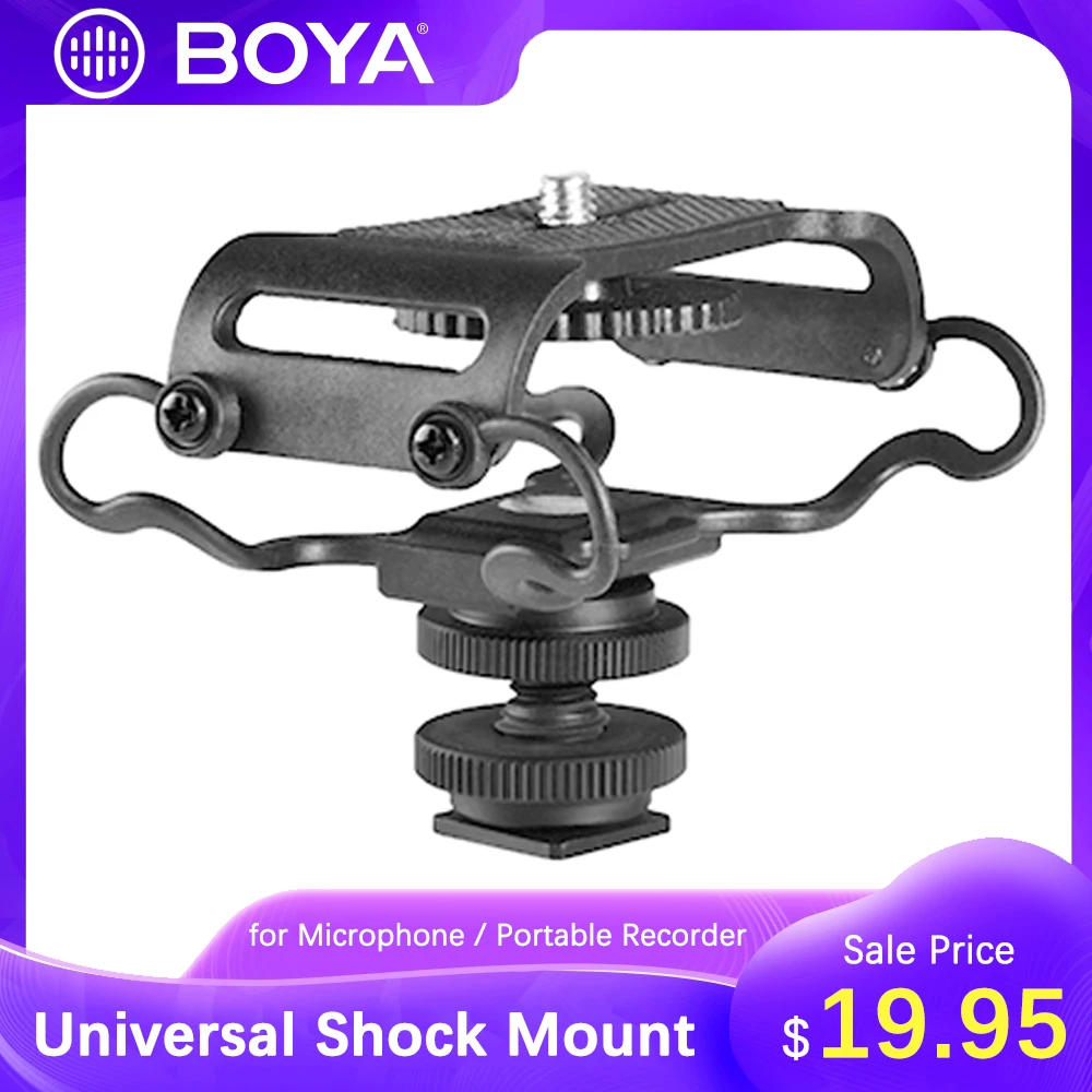 BOYA BY C10 микрофон с амортизатором для Sony Tascam DR 40 05 зум H4n/H5/H6 рекордеры Olympus SLR Камера