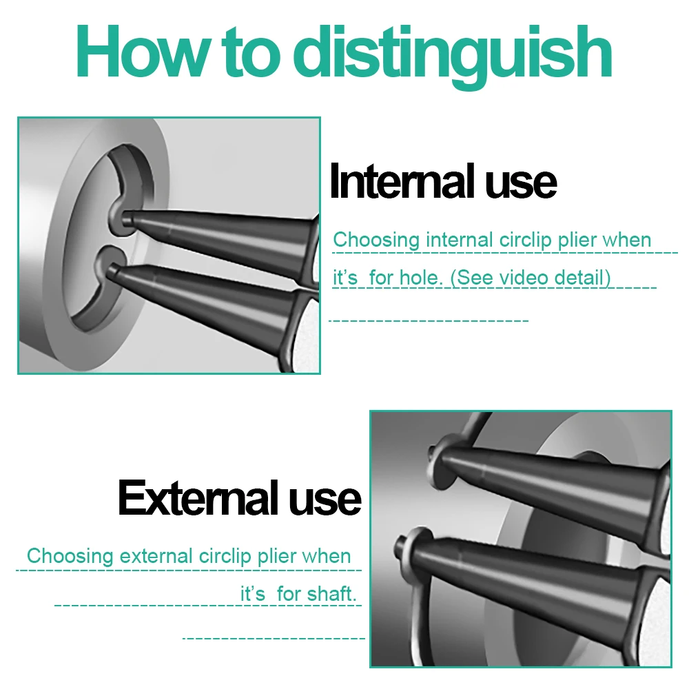 

NINDEJIN 4pcs/set internal external circlip plier set CR-V steel 5 inch 7 inch snap ring retaining ring plier set