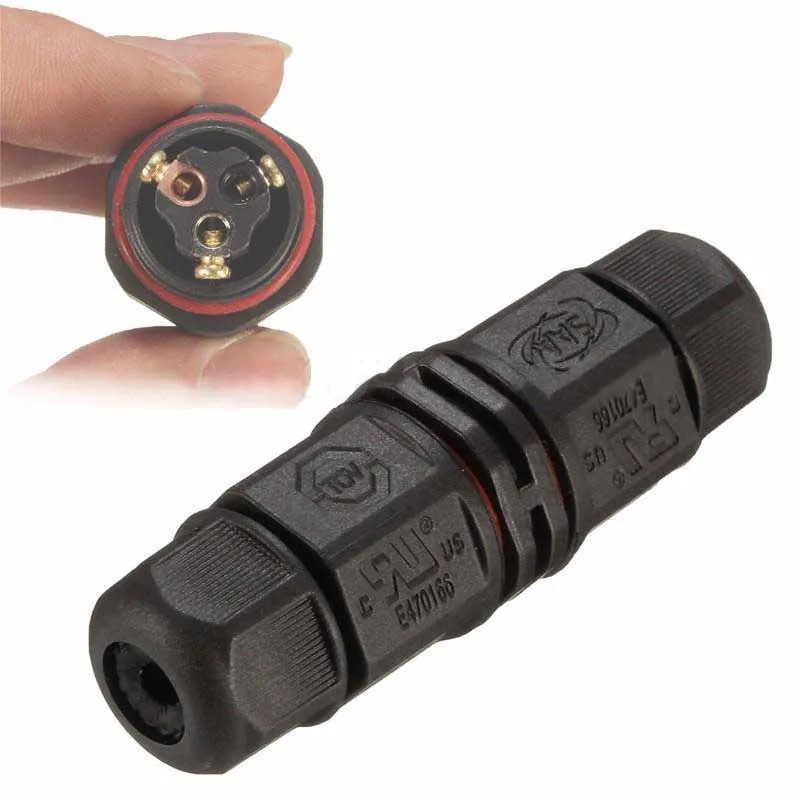 3 Pin AC DC 10 мм IP68 15A 2/3/4 Pin водонепроницаемый коннектор-адаптер Винт Блокировка кабеля промышленный электрический провод разъем - Цвет: 3 Pin