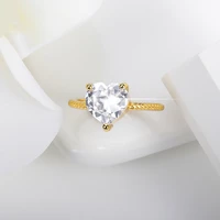lovely pretty luxury diamante heart ring female elegant wedding bands romantic cubic zirconia finger rings girlfriend gifts