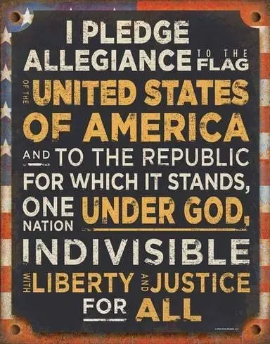 

PixDecor Pledge of Allegiance 12 x 16 Metal Tin Sign Vintage Retro Wall Decor Art Retro Metal Vintage Sign