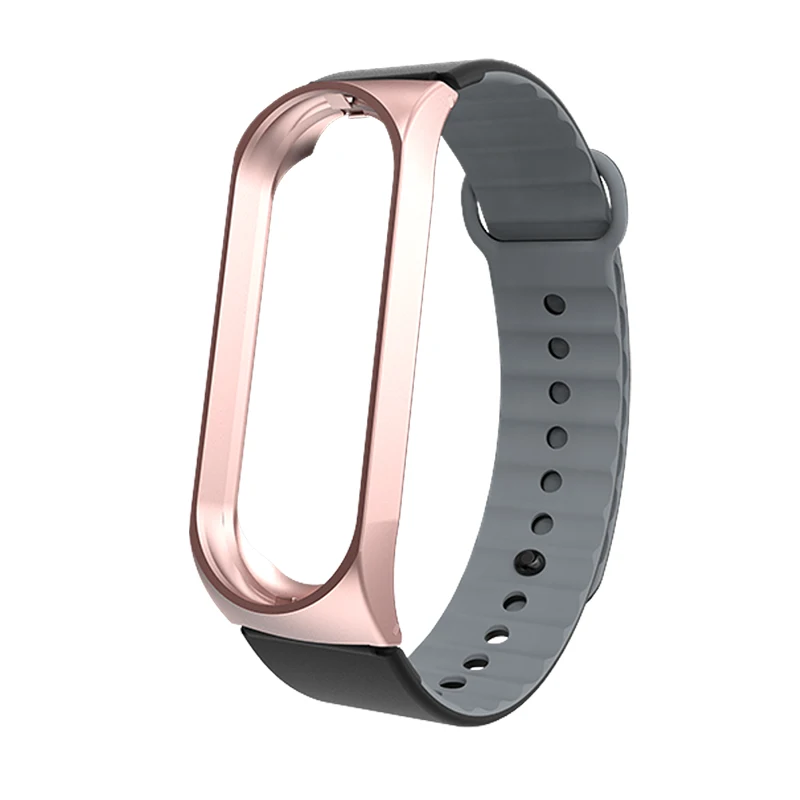 Mi Band 4 ремешок спортивный силиконовый браслет на запястье mi band 3 ремешок металлический чехол Замена mi Band 4 браслет для Xiaomi mi ремешок 3 - Цвет: black Pink Mi4 3