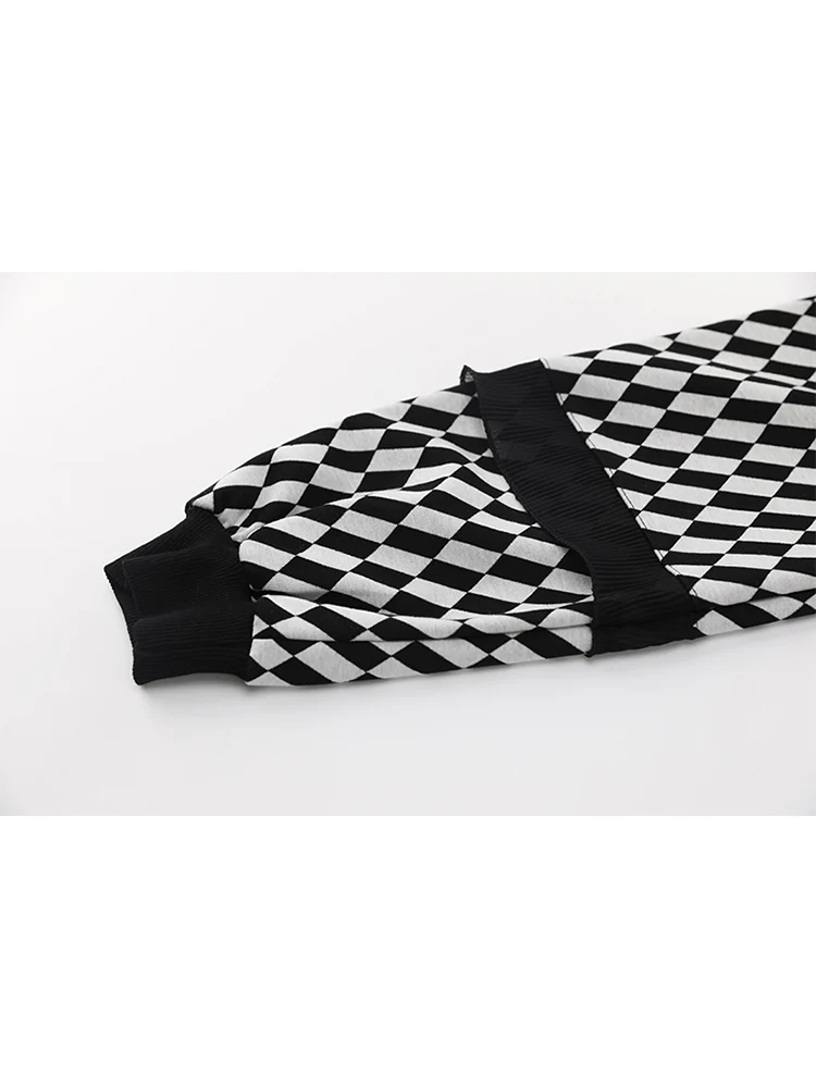 Женская клетчатая толстовка пуловеры модная женская Свободная шикарная Милая