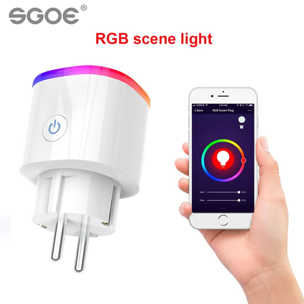 RGB ЕС свет wifi умная розетка жизнь приложение беспроводная с Google Home amazon Alexa