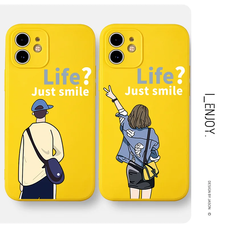 

Original Soft Silicone Couple Funny Shockproof Phone Case Cover for Apple iPhone 13 12 11 Pro Max X XR XS 8 7 6S Plus SE 2020