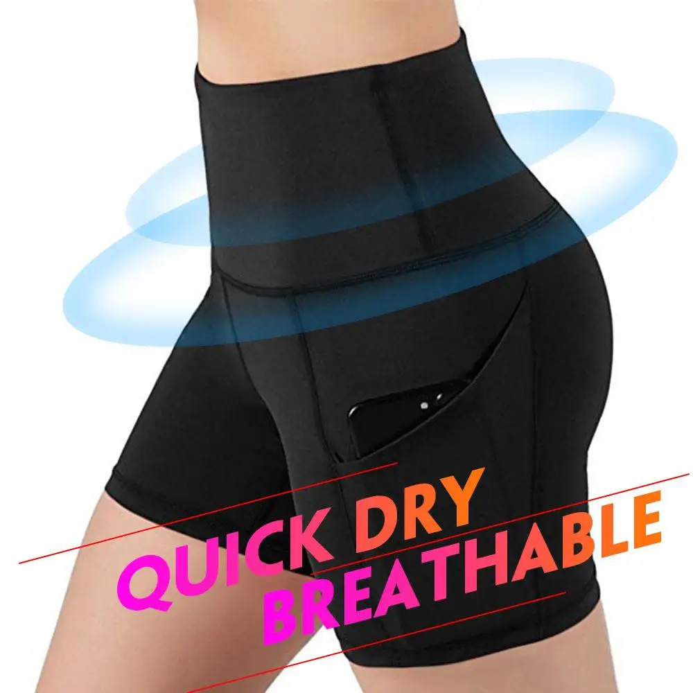 

with Pocket Compression Shorts YOGA SHORTS Fitness Sports Shorts Stretchy Stretch Knickers Elastic Casual Sport Leggings Womens