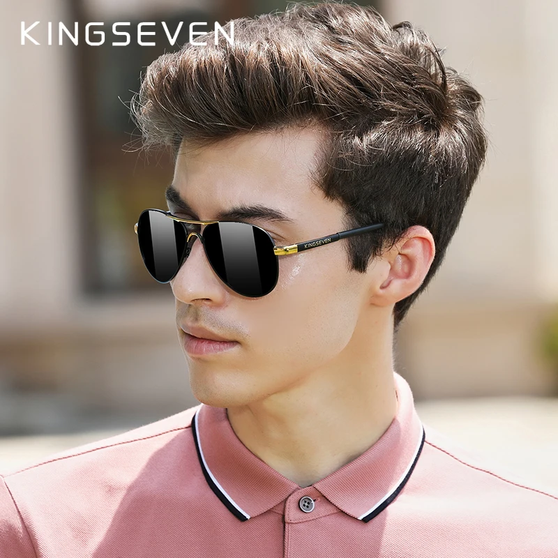 KINGSEVEN бренд, мужские очки, для вождения, поляризационные солнцезащитные очки для мужчин и женщин, алюминиевые модные очки, Gafas De Sol Shades