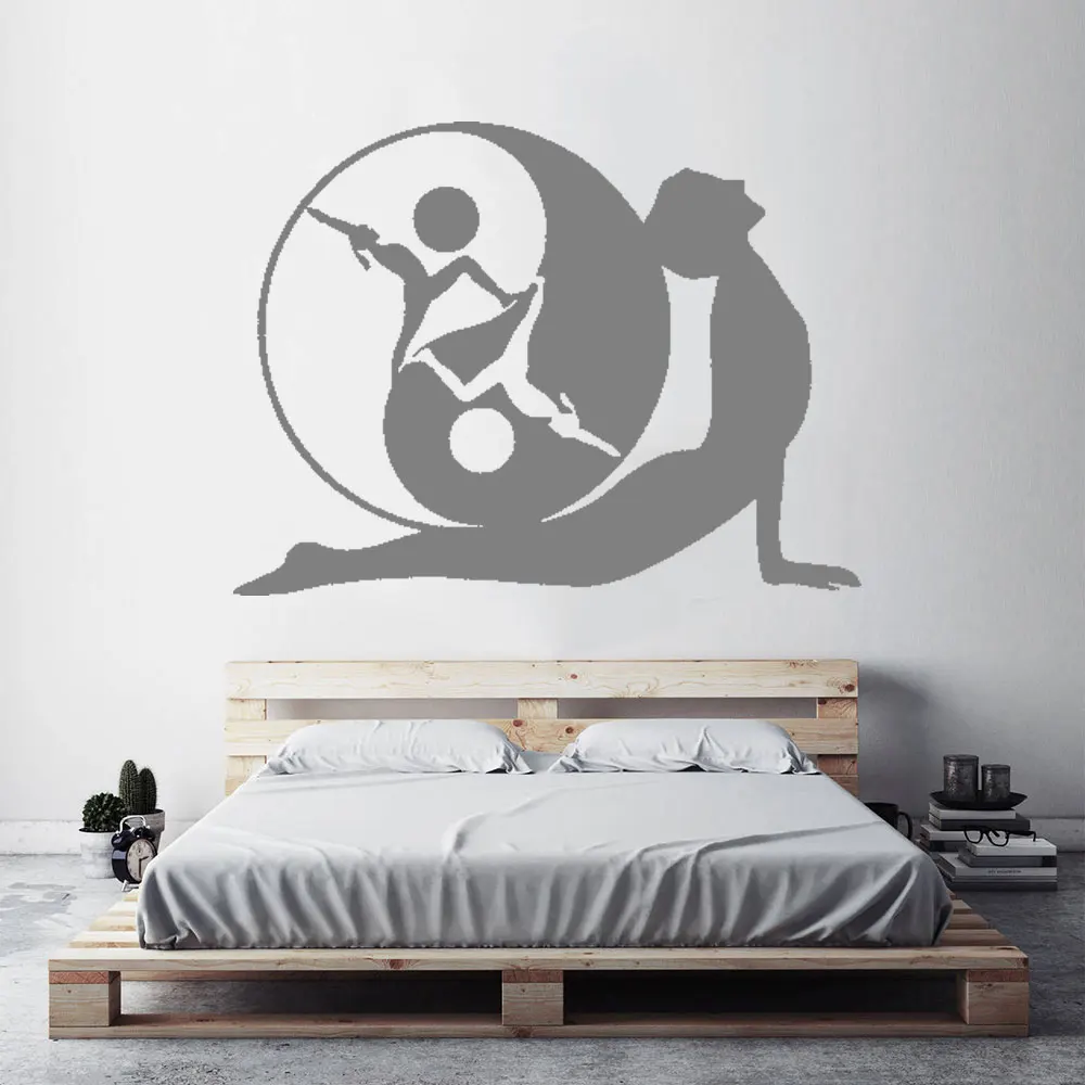 

Yoga Vinyl Wall Decal Zen Meditation Health Yin Yang Tai Chi Wall Stickers for Yoga Wall Decor Home Bedroom Decor Mural DW20918