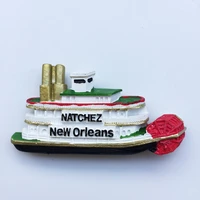 qiqippunited states new orleans steamboat natchez cruise travel souvenir magnetic fridge magnet