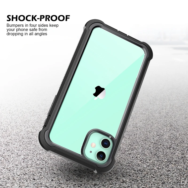 2 в 1 противоударный жесткий чехол для iphone 11 pro Max с защитой экрана 360 полная защита