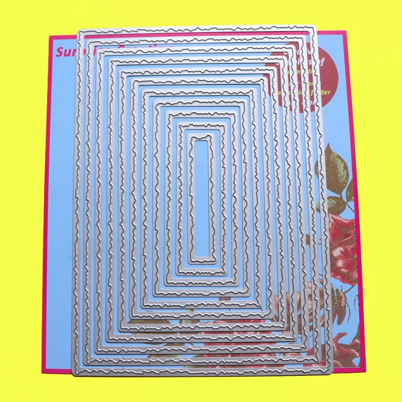 Большие Вырубные штампы A5 с рваными краями прямоугольные для скрапбукинга