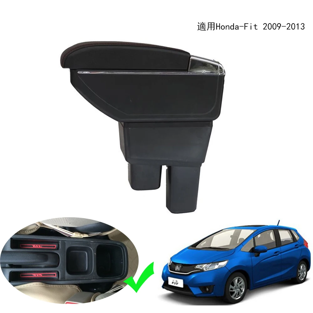 Автомобильный подлокотник с центральной консолью ящик для хранения Honda Fit Jazz