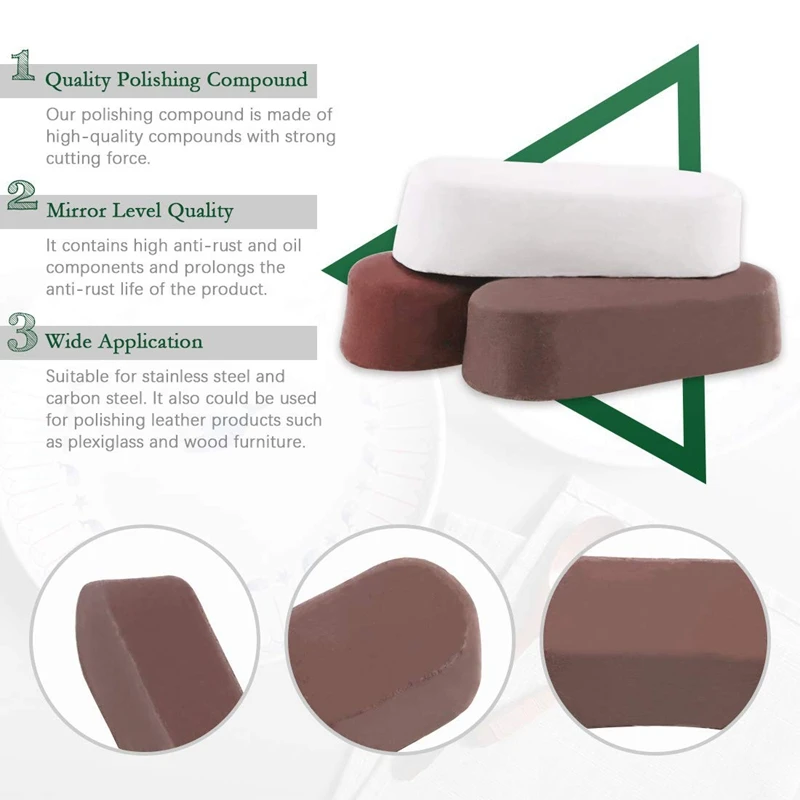 10 шт. полировальная подставка с 3 красными блоками и ручкой 1/4 дюйма для