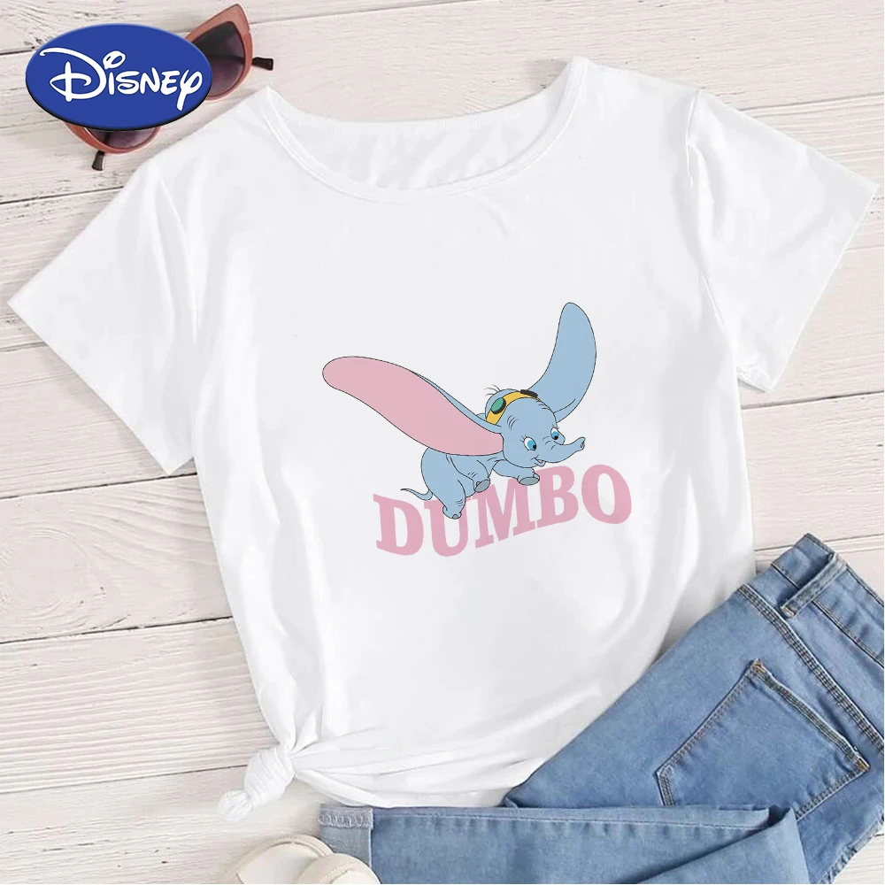 

Disney Dumbo T-shirt Short Sleeve Women 2021 New Instagram Trend Clothes Summer Student Loose Style Tee shirt Sweet Dropshipping
