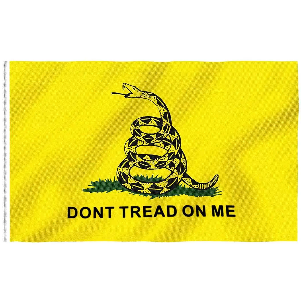 Новый желтый флаг США со змеиным узором пластиковый из полиэстера 90 см x 150