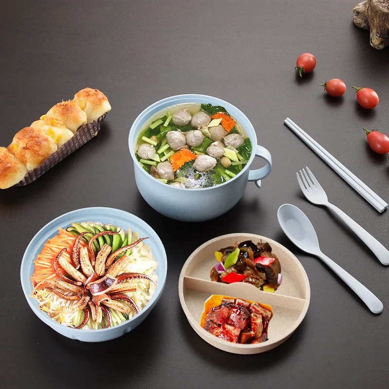 Ланч бокс тепловой пшеничной соломы посуда для хранения еды детей пикника