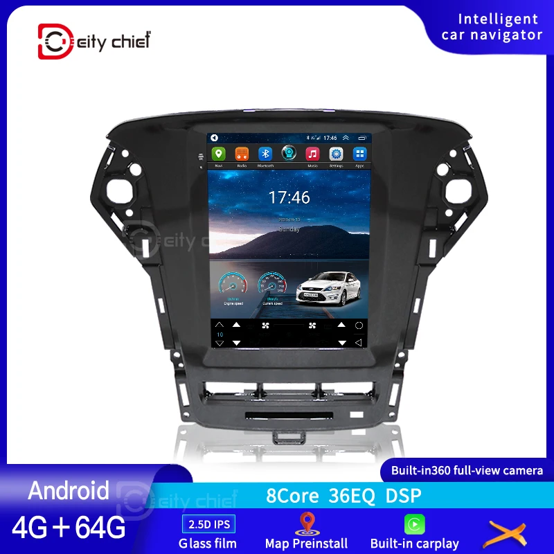 Экран Тесла в стиле Tesla для Ford Mondeo 4 2011 2015 Android автомобильное радио мультимедийный