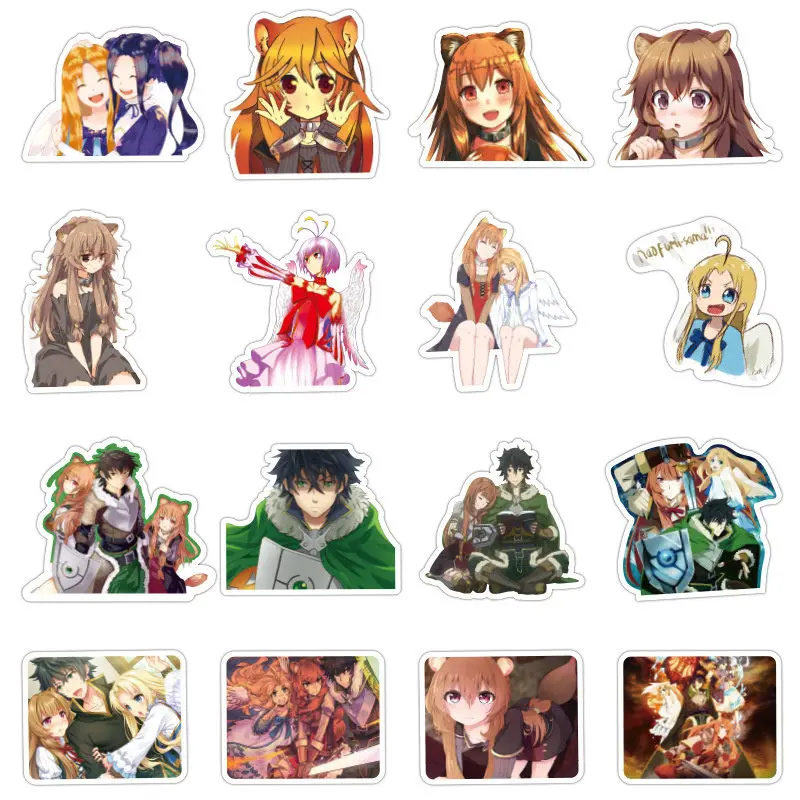 Calcoman&iacute;a de Anime The Rising of the Shield, pegatinas de Raphtalia y Filo, monopat&iacute;n impermeable, pegatina para ordenador port&aacute;til, 50 Uds.-2