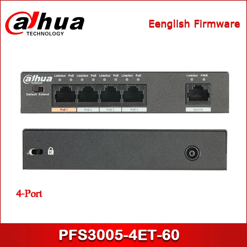 Сетевой видеорегистратор Dahua PFS3005 4ET 60 4 Порты и разъёмы коммутатор питания через