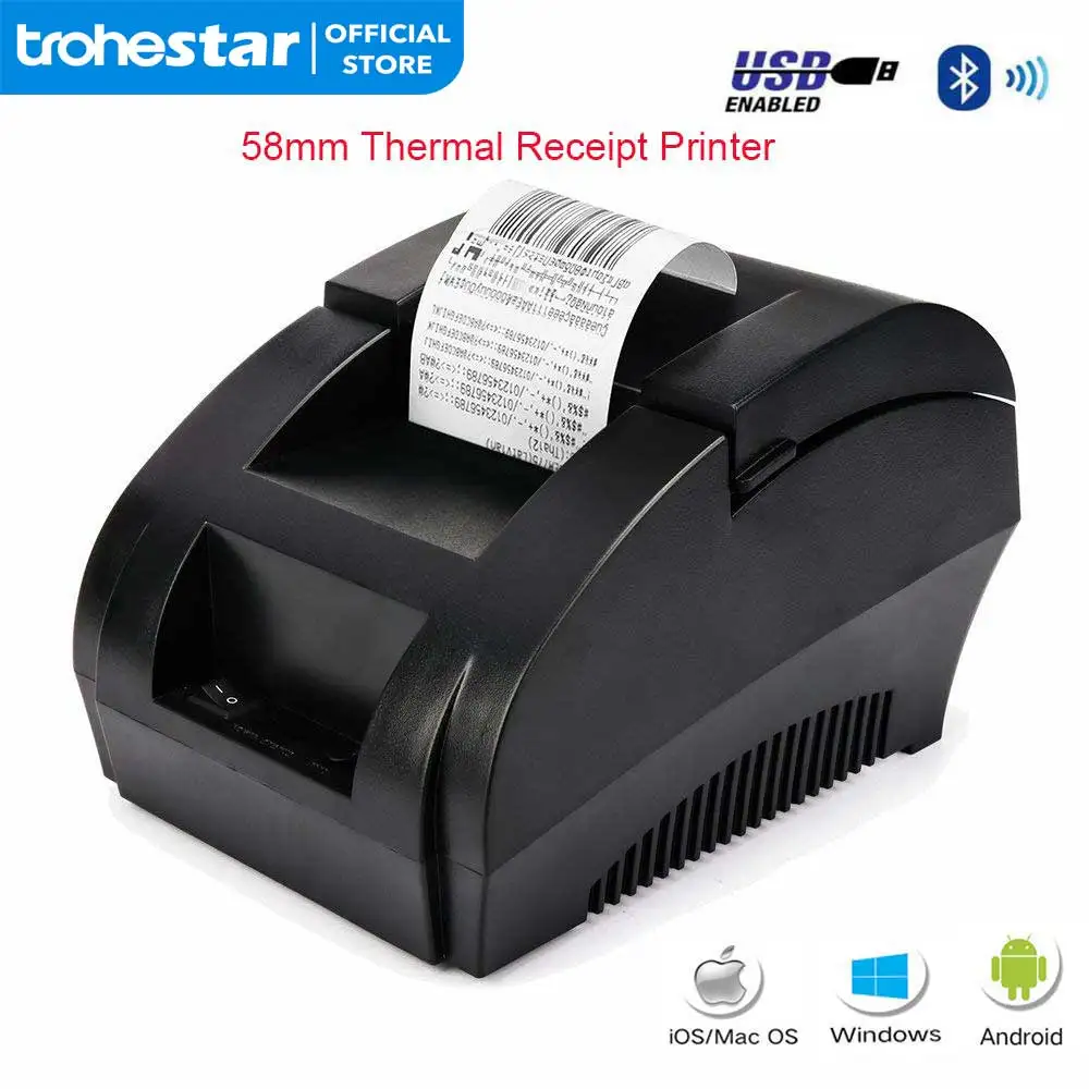 

New 58MM POS Thermal Receipt Printer Bill Printer For Windows Support Cash Drawer Ticket Printer Restaurant and Supermarket