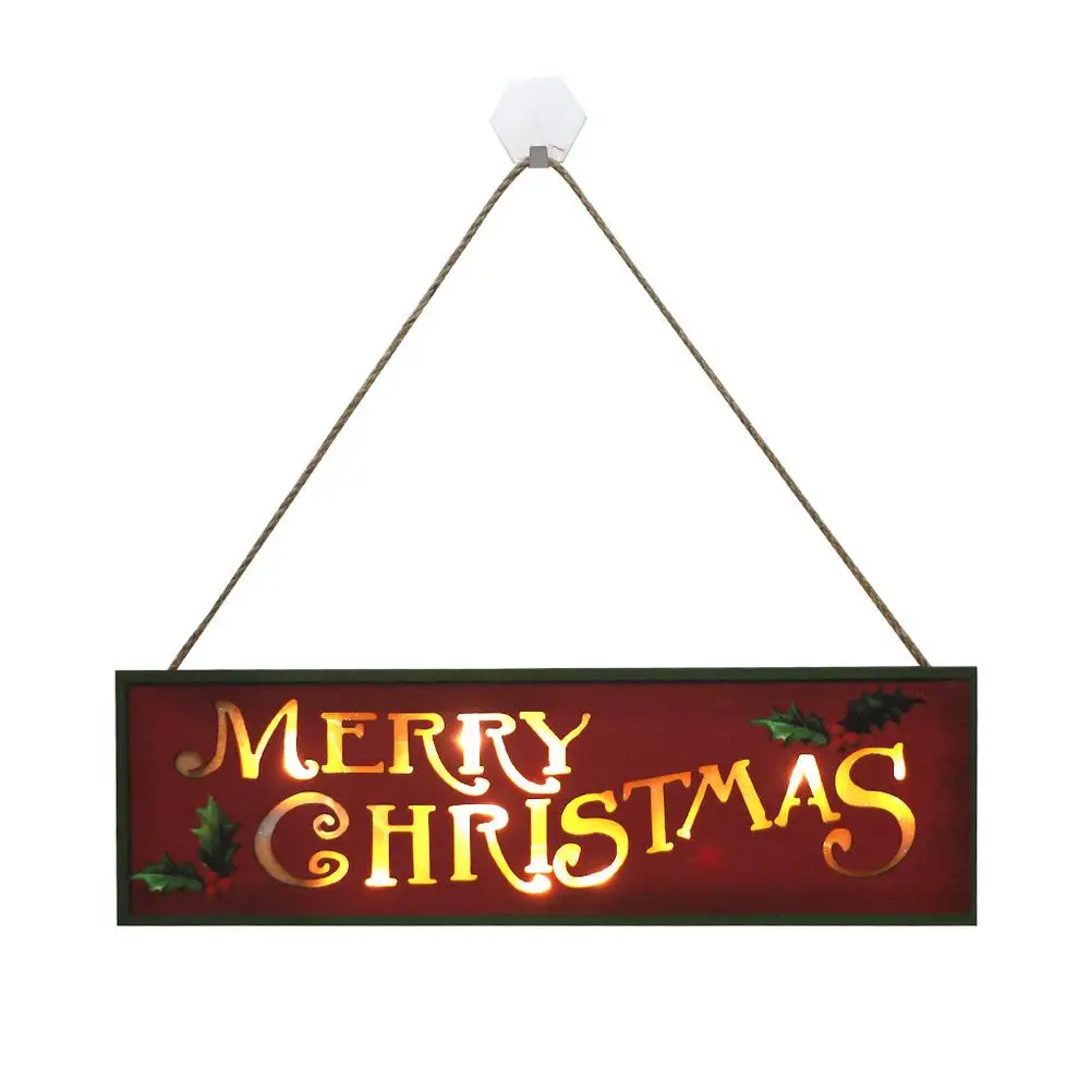 

Christmas Decoration Pendant Wooden Home Holiday English Alphabet LED Light Christmas Listing Crafts