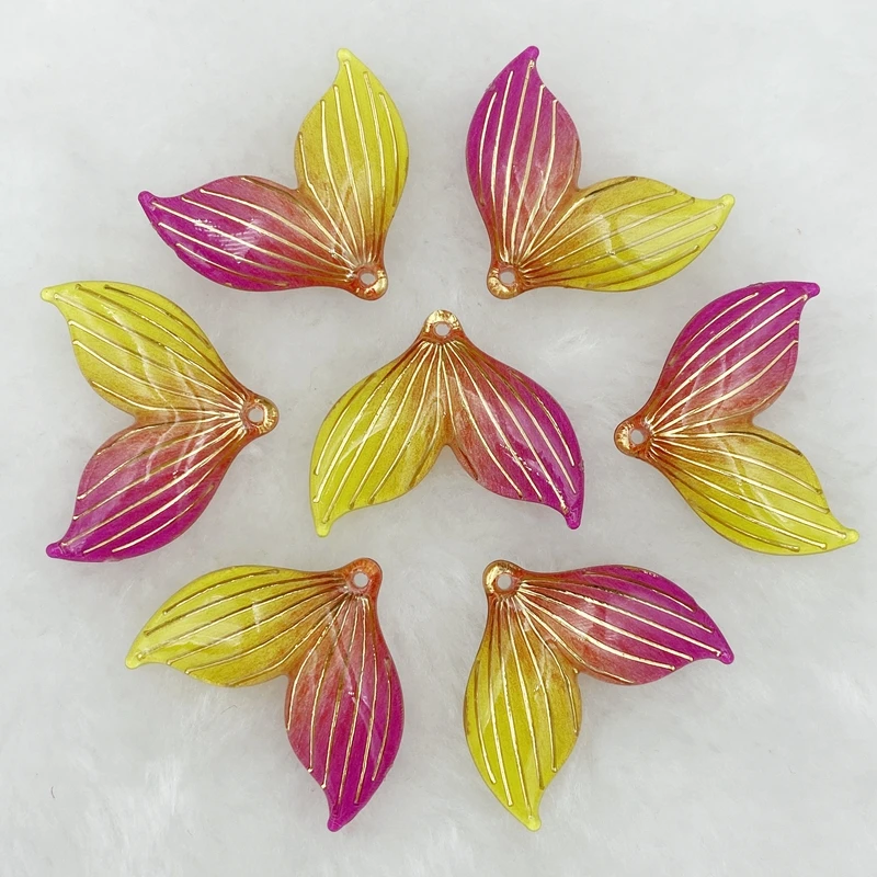 

10Pcs Kawaii Cute Mixed Fishtail with holes Flatback Acrylic Cabochons Scrapbooking DIY Jewelry Craft Decoration Accessories D55