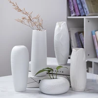 white dried flower ceramic vase simple and modern dining table living room tv cabinet home decoration ornaments