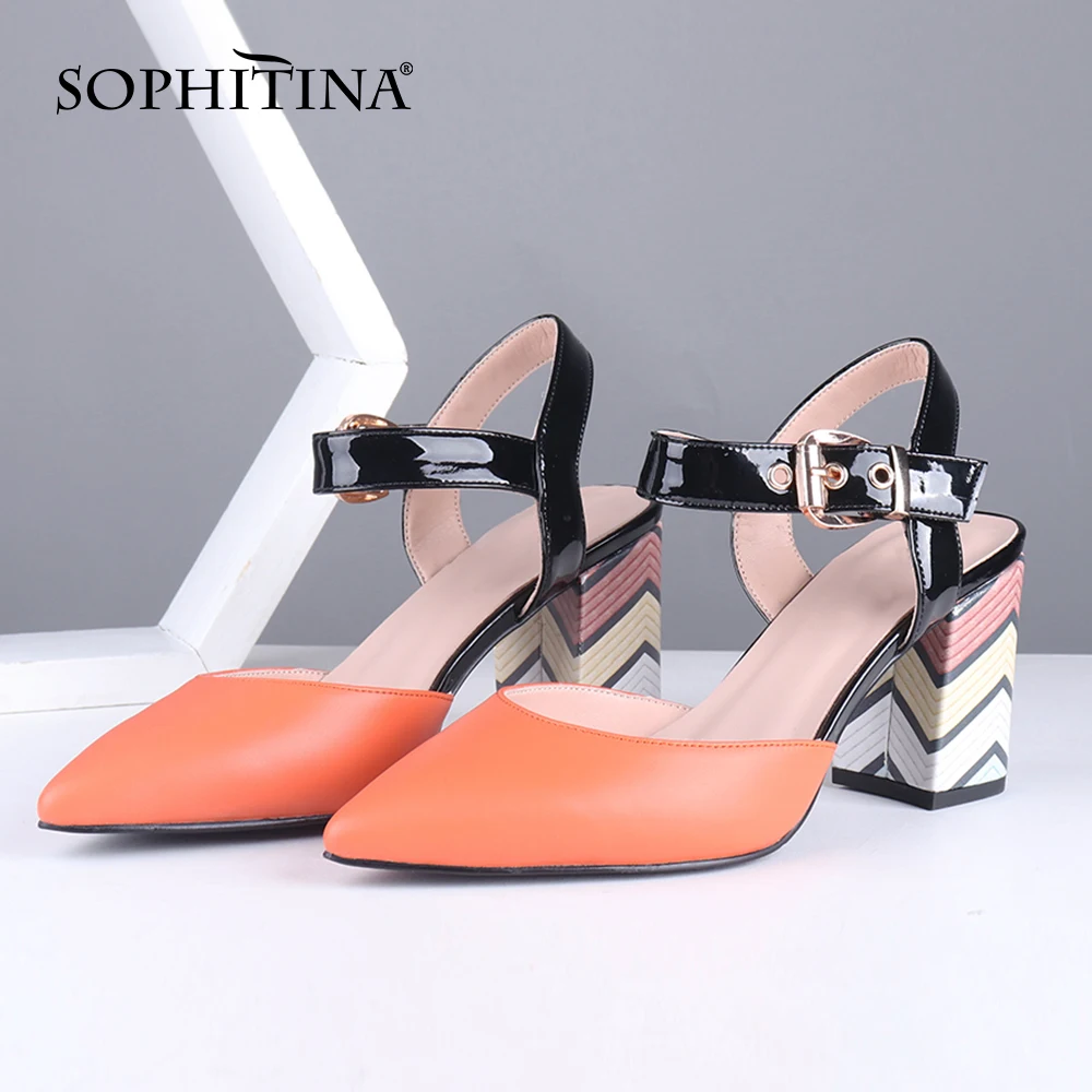 Женские туфли лодочки в полоску SOPHITINA элегантные офисные ручной работы из