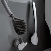 tpr silicone brush head toilet brush no dead corner wash tongue toilet brush household wall mounted creative bathroom cleaning