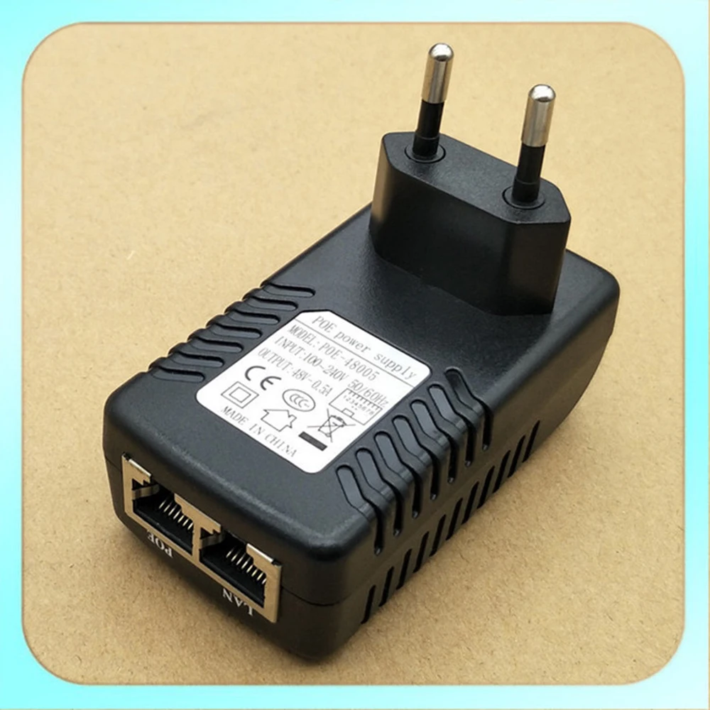 Источник питания от сети Ethernet 12 V/24 v/48 V 0.5A POE Мощность адаптер-форсунка Voor IP видео