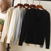 blouses black cropped jersey knitted sweater sweaters korean style cardigan female clothing long sleeve top knit ladies fashion