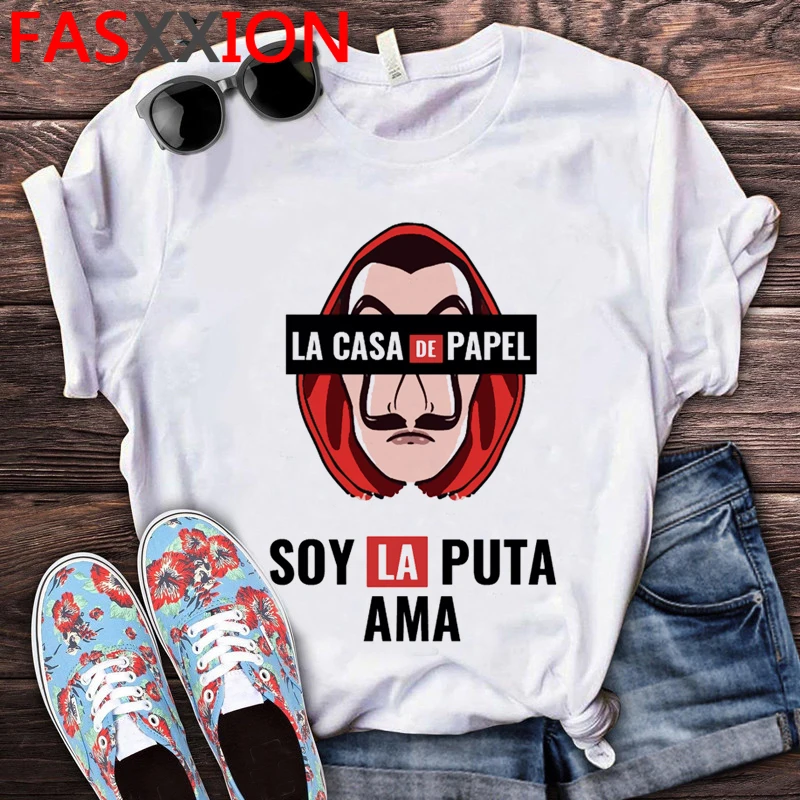 la casa de papel money heist tee tv series t shirt men cartoon house of paper funny t shirt bella ciao anime graphic tshirt male free global shipping