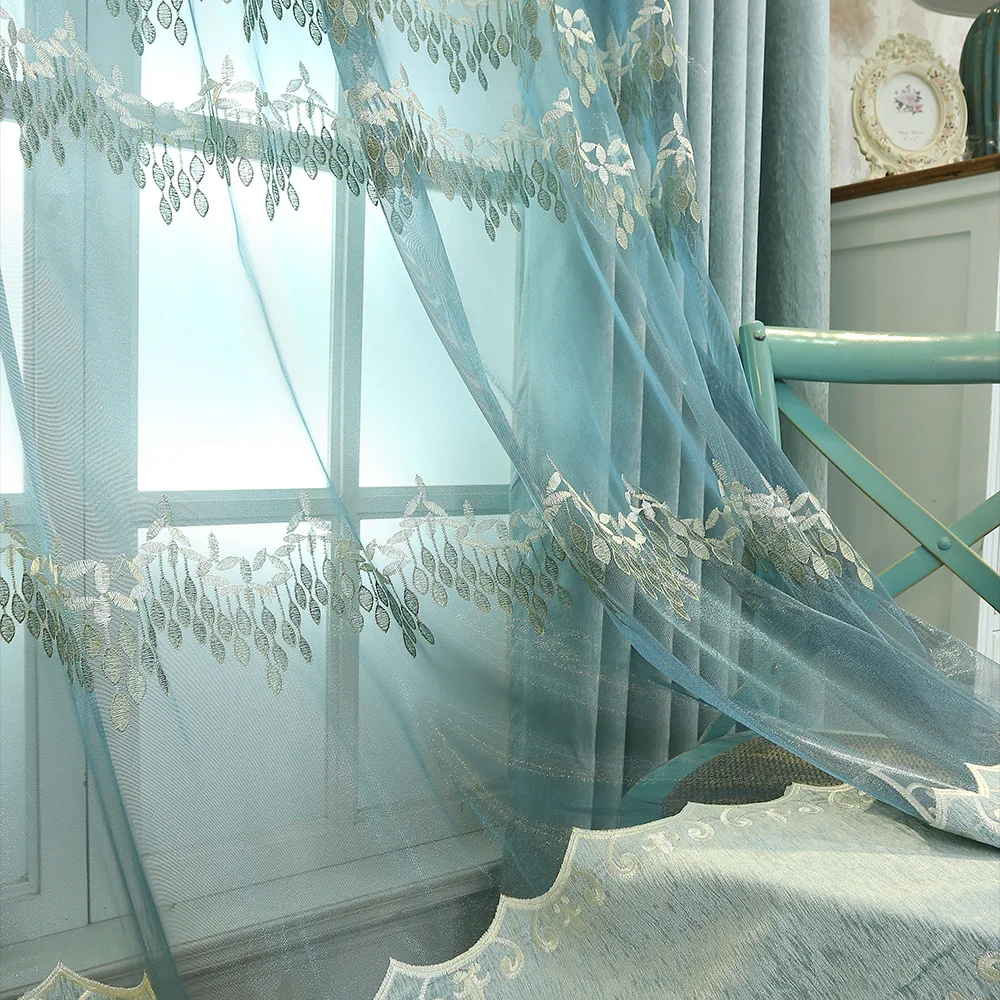 Современные Роскошные Синие затемняющие шторы для гостиной спальни окна