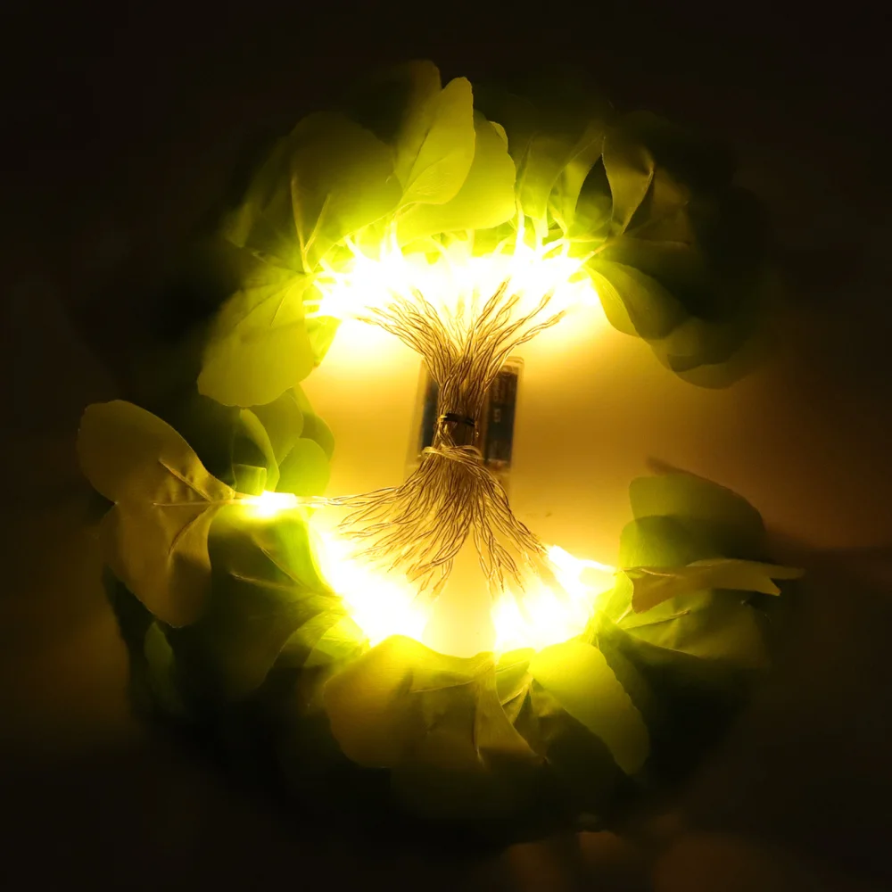 

1Set Simulated Leaves Light String Christmas Festival Light Strap Home LED Light