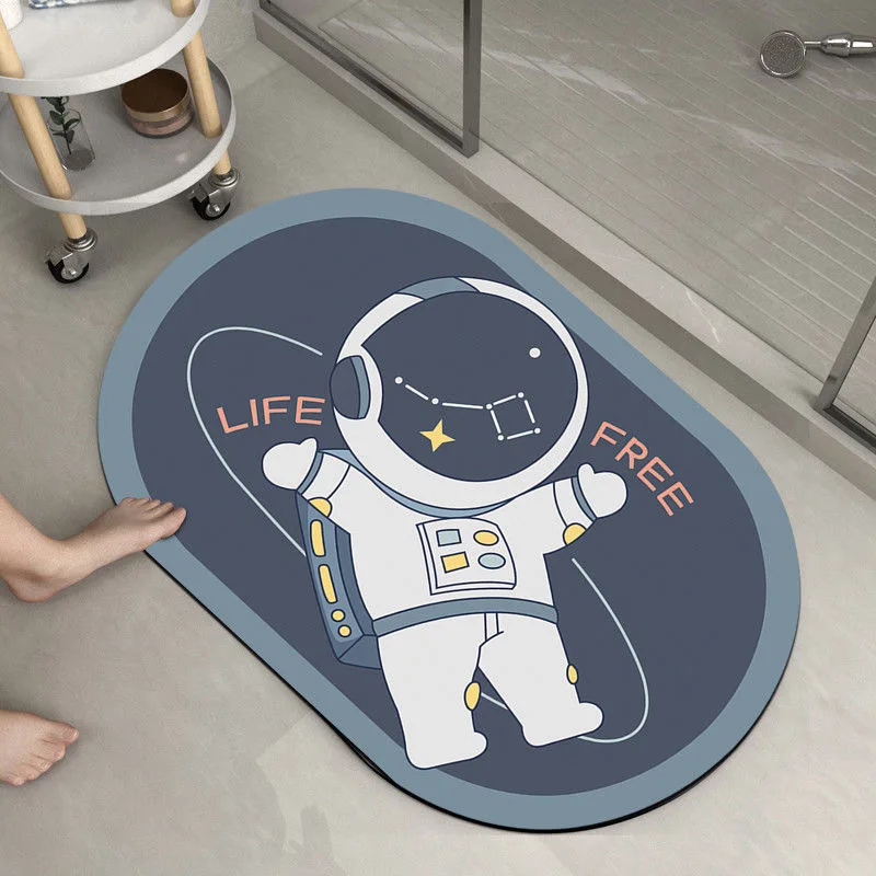

Soft Diatom MudCartoon Bathroom Toilet Floor Mats Household Oval Carpet Living Rooms Door Absorbent Pad Water Sucking Antisk Mat