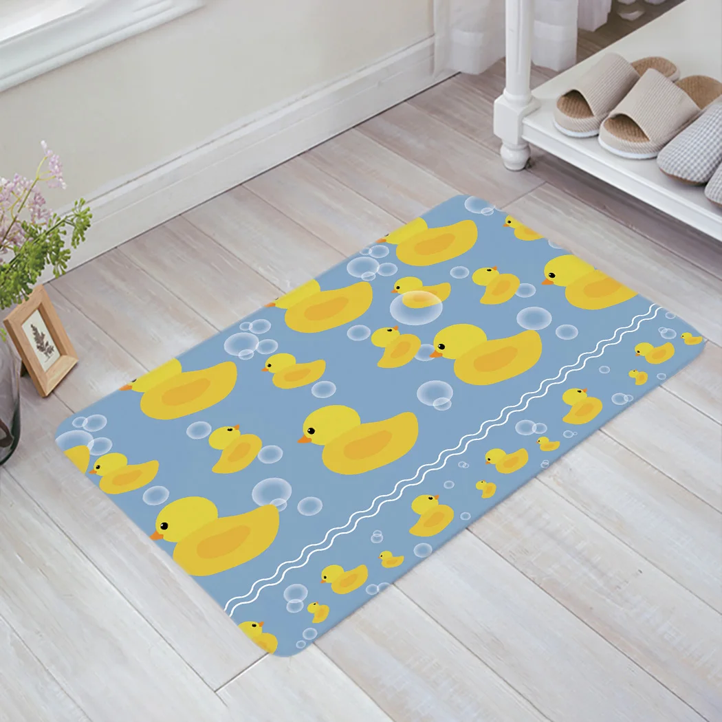 Bubble Little Yellow Duck Mat Противоскользящий коврик домашний декоративный Придверный для