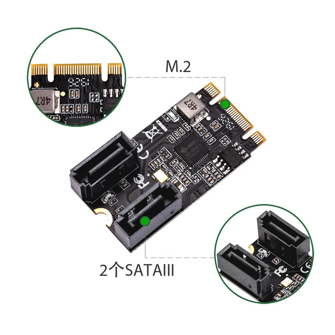 Карта адаптера с бесплатным драйвером для M.2 PCI Express до Sata3 B Key + M 2 портов SATA 6Gbp/s PCIe 3
