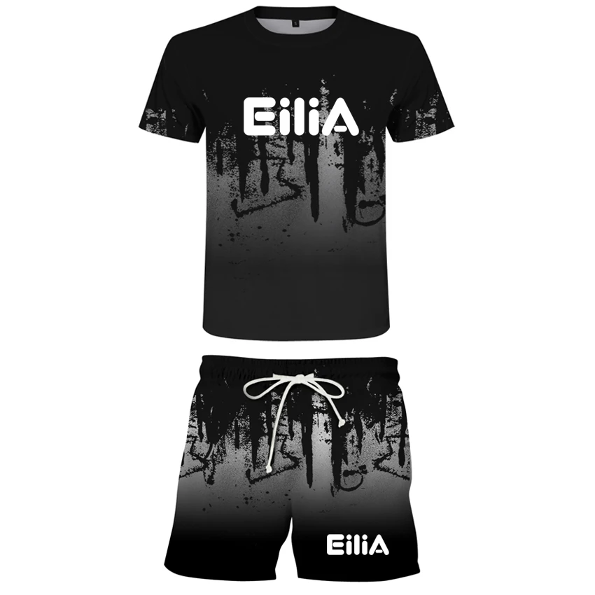 

Men's Fashion Casual Suit Short-sleeved Sweatshirt And Shorts Summer Style Sportswear 2021