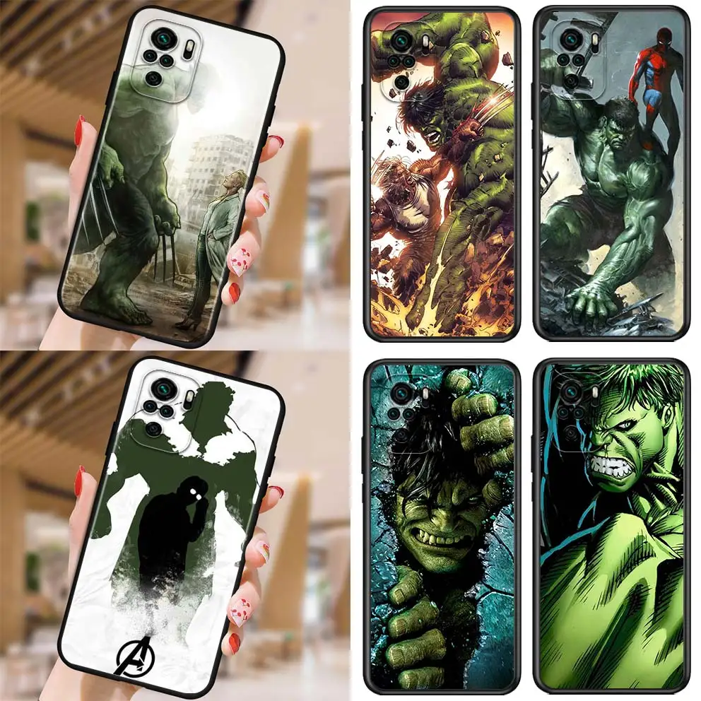 

Marvel Avengers Hero Hulk for Xiaomi Redmi Note 10 10S 9 9T 9S 9Pro Max 8T 8Pro 8 7 6 5 Pro 4X Silicone Soft Black Phone Case