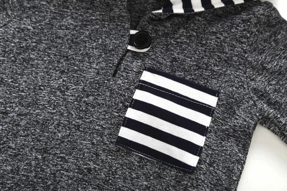 

2019 New Style Fashion Toddler Infant Baby Boys Striped Hoodie Pocket Sweatshirt Pullover Tops Clothes