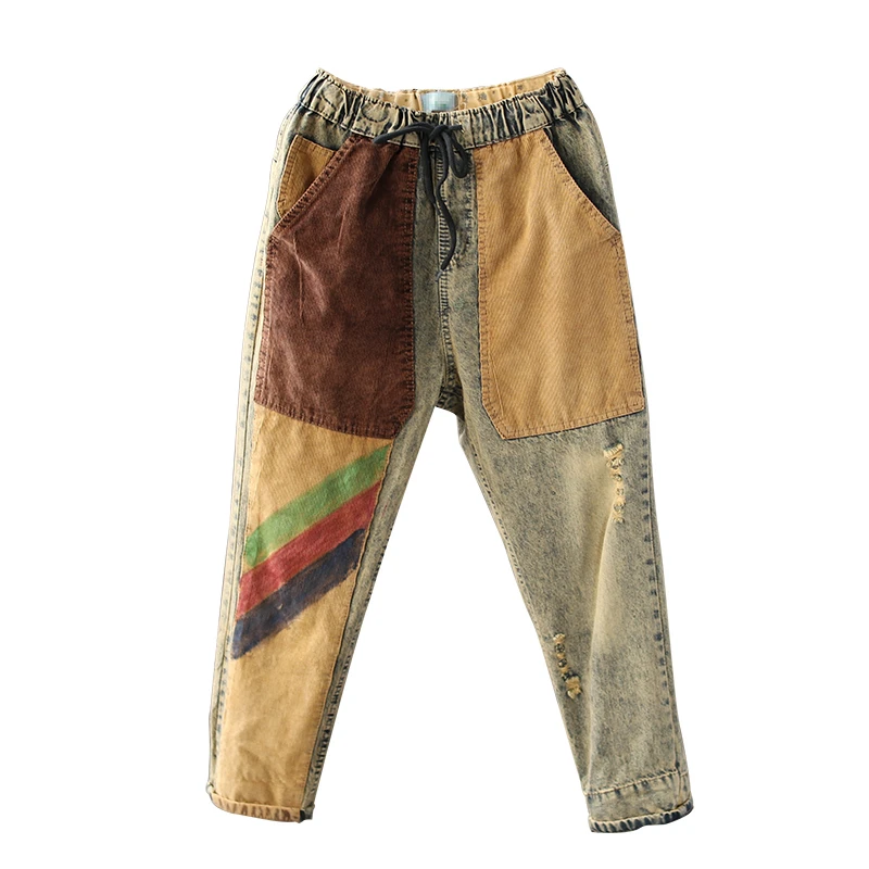 Женские джинсовые брюки Max LuLu винтажные рваные брюки-султанки в стиле панк