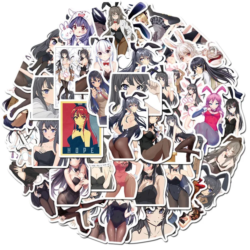 

Sexy stickers 50pcs anime image sexy bunny girl graffiti stickers suitcase laptop guitar waterproof stickers sticker 7