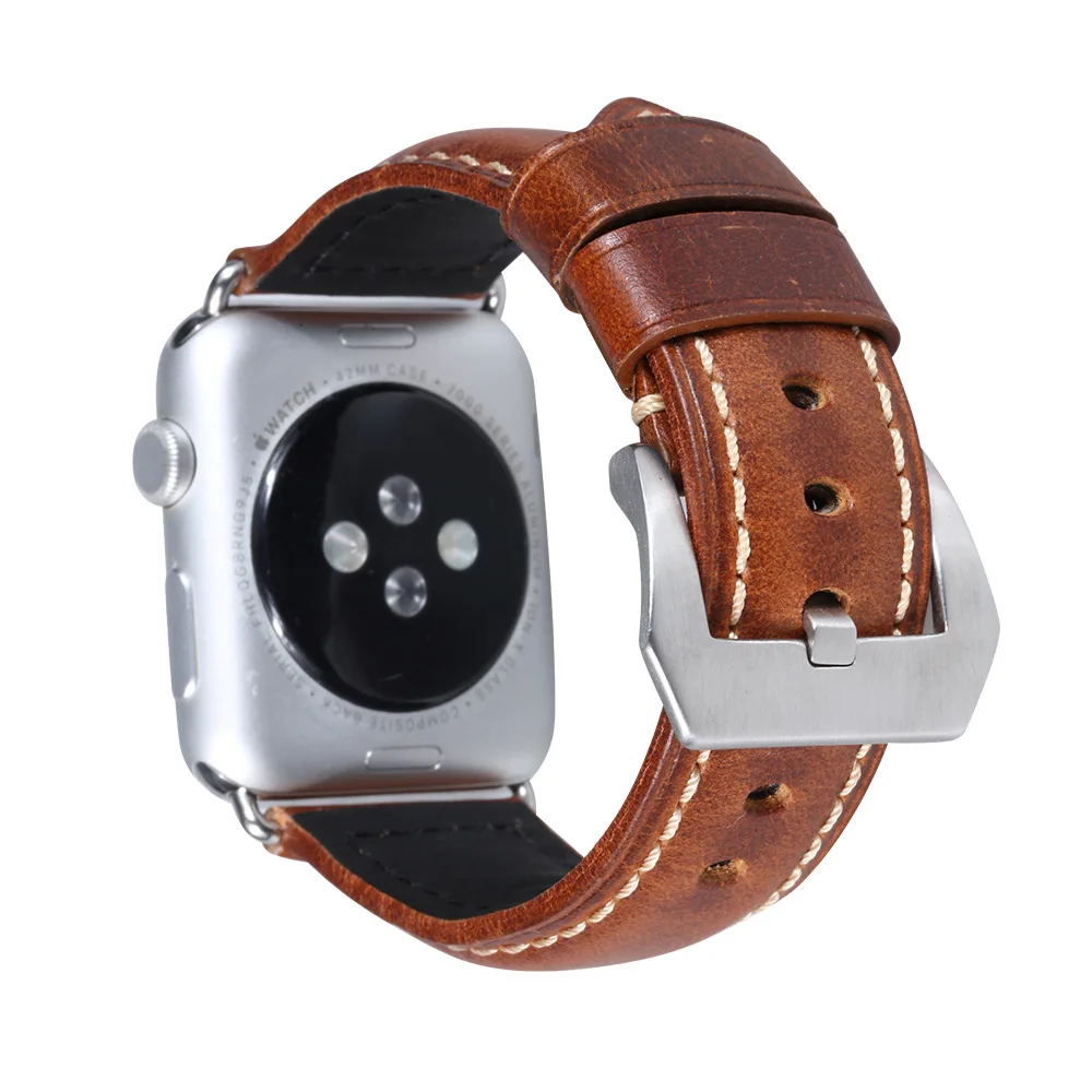 Винтажный ремешок из коровьей кожи Аксессуары для наручных браслетов коричневый