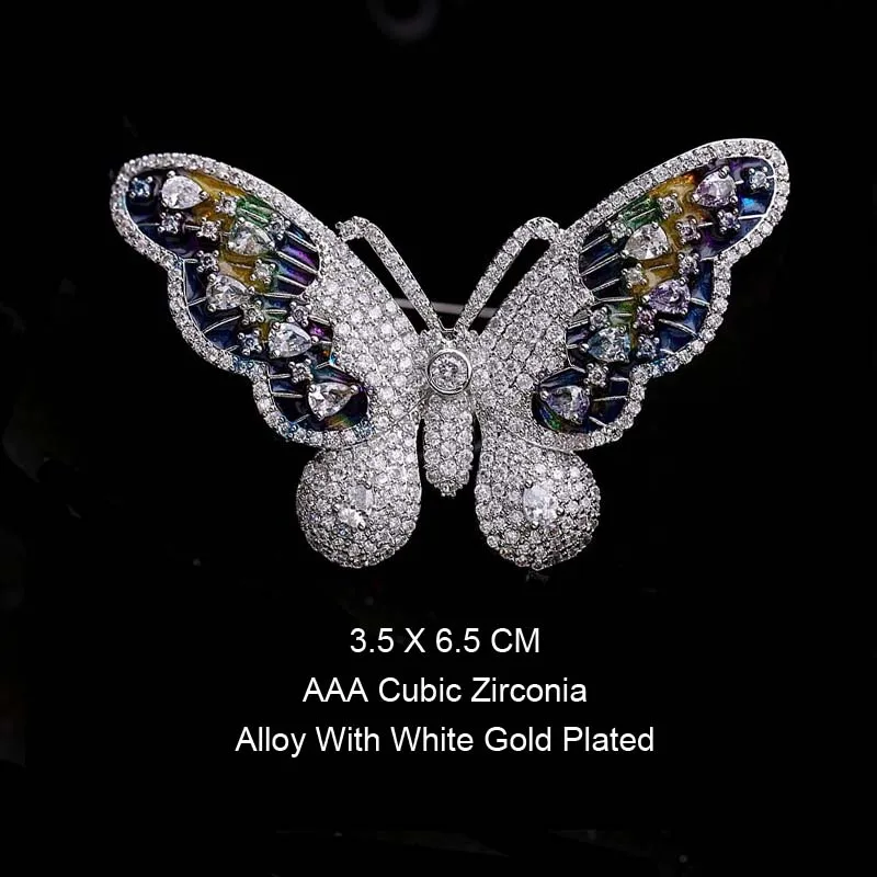 Мода Большой эмалированная брошь с бабочкой роскошные аксессуары для ванной