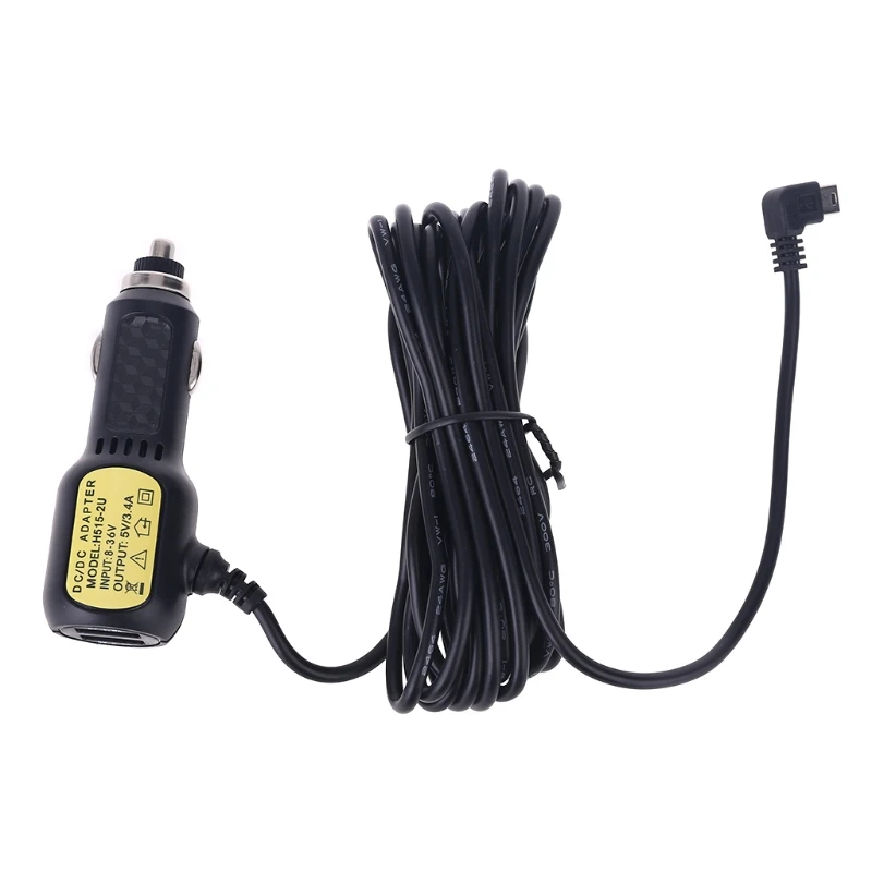 5V 3.5A двойной слот для Mini USB Порты Dash Cam Автомобильный папиросный адаптер Зажигалка