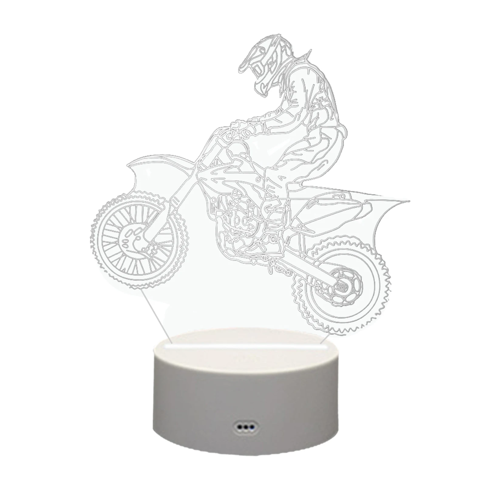

With Remote Control Table Lamp 16 Colors Changing Led Motocross Bike 3D Illusion Night Light Bedroom USB Kids Gift 4 Mode