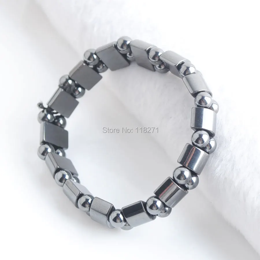 

NEW Fashion Black Hematite Beads Stretch Bracelet 7 Inches Jewelry Charm PH042